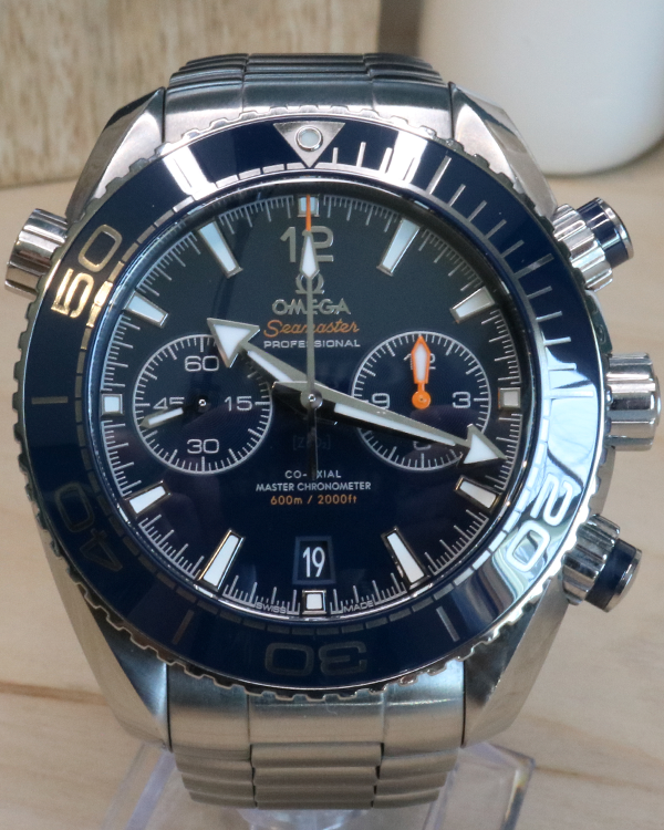 2020 Omega Seamaster Planet Ocean Chronograph 45.5MM Blue Dial Steel Bracelet (215.30.46.51.03.001)