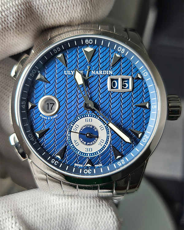 Ulysse Nardin Dual Time 42MM Blue Dial Steel Bracelet (3343-126/93)