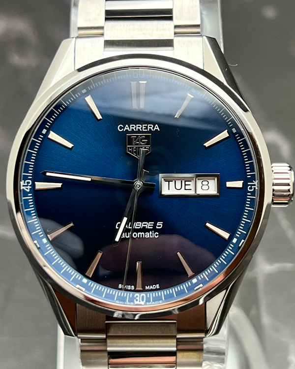 2022 TAG Heuer Carrera Calibre 5 Day-Date 41MM Steel Blue Dial (WAR201E.BA0723)