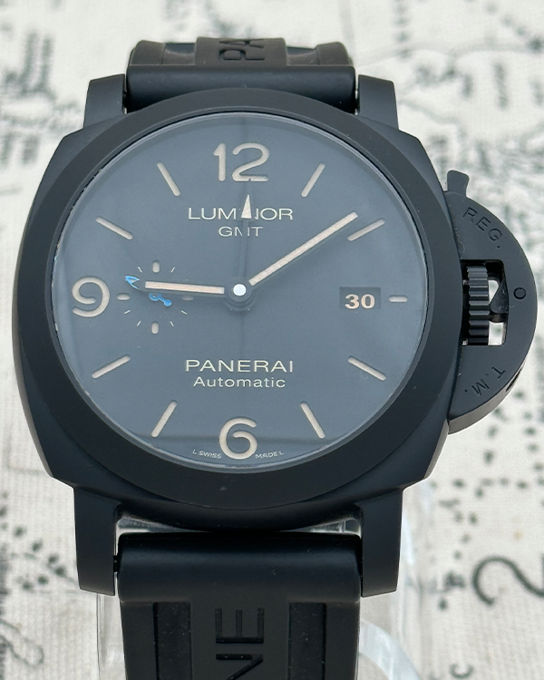 2021 Panerai Luminor 1950 3 Days GMT Automatic 44MM Black Dial Rubber Strap (PAM01441)