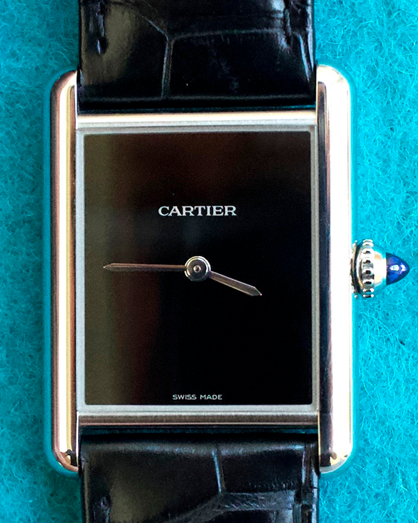 2022 Cartier Tank Must de Cartier 33.7x25.5MM Quartz Black Dial Leather Strap (WSTA0072)