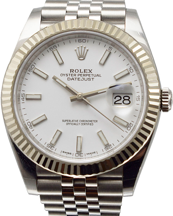 Rolex Datejust 41MM White Dial Oystersteel Jubilee Bracelet (126334)