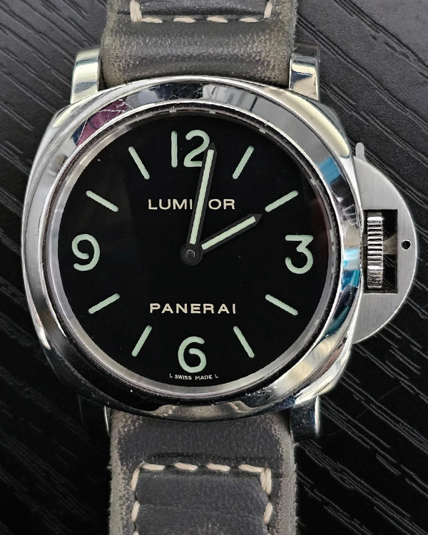 Panerai Luminor Base 44MM Black Dial Leather Strap (PAM00112)