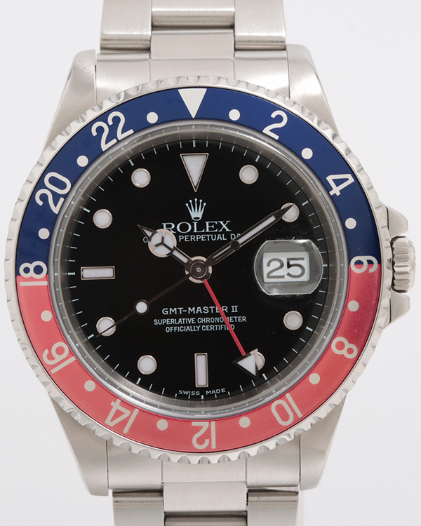 2000 Rolex GMT-Master II "Pepsi" 40MM Black Dial Steel Bracelet (16710)