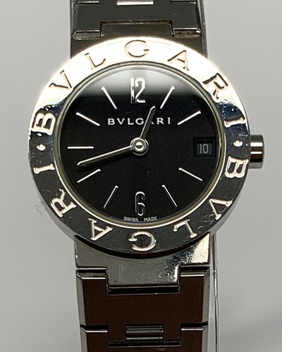 Bvlgari Bvlgari 23MM Quartz Black Dial Steel Bracelet (BB23SS)