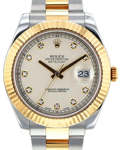 Rolex Datejust II 41MM Beige Dial Two-Tone Oyster Bracelet (116333)