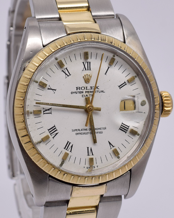 Rolex Oyster Perpetual Date 34MM White Dial Two-Tone Bracelet (15223)