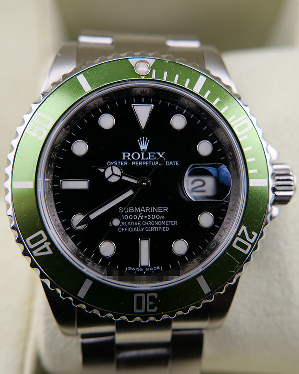 2009 (V Serial) Rolex Submariner Date "B3 Kermit" 40MM Black Dial Oyster Bracelet (16610LV)