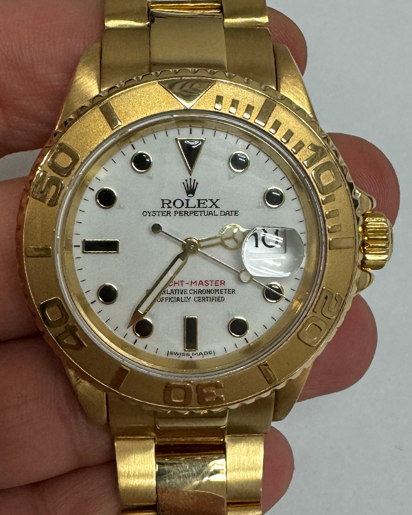 Rolex Yacht-Master 40MM White Dial Yellow Gold Bracelet (16628)