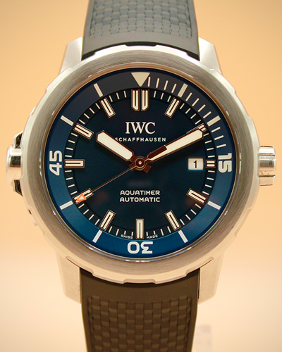 2019 IWC Aquatimer Automatic "Expedition Jacques-Yves Cousteau" 42MM Blue Dial Rubber Strap (IW329005)