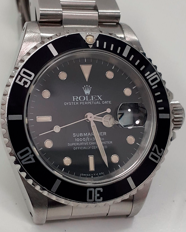 1990 (E Serial) Rolex Submariner Date Vintage 40MM Black Dial Steel Bracelet (16610)