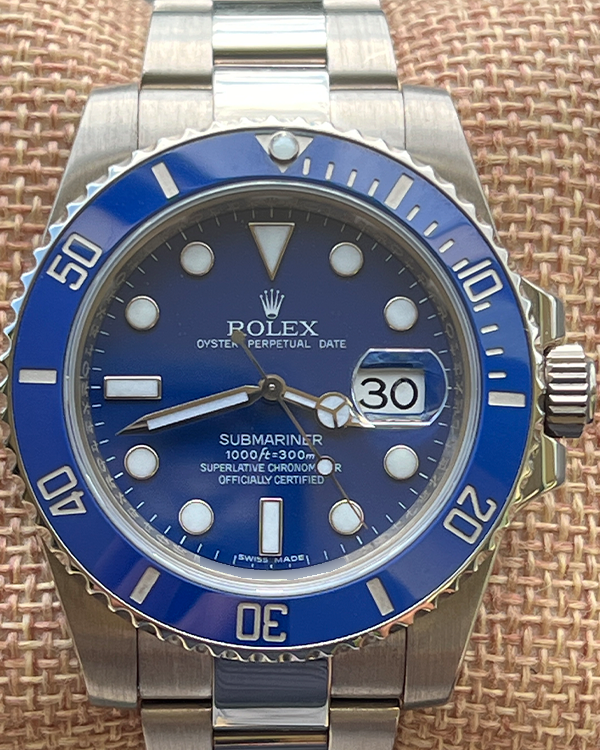 Rolex Submariner Date "Smurf" 40MM Blue Dial White Gold Bracelet (116619)