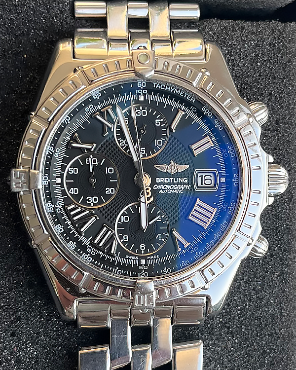 Breitling Crosswind Chronograph 43MM Black Dial Steel Bracelet (A13055)