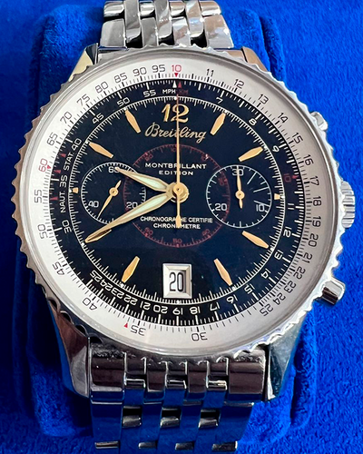 Breitling Navitimer Montbrilliant Chronograph 43MM Black Dial Steel Bracelet (A4833012/B776)