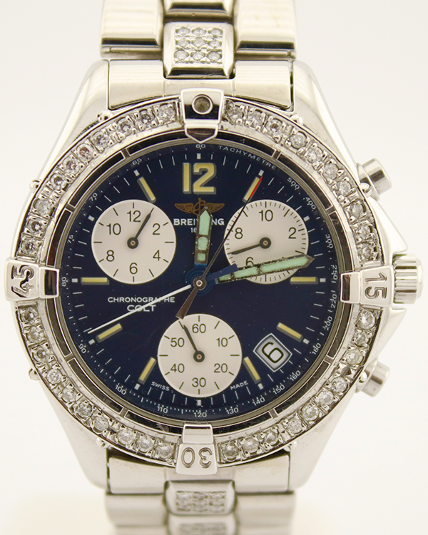 Breitling Colt Chronograph 38MM Quartz Blue Dial Steel Bracelet (A53035)