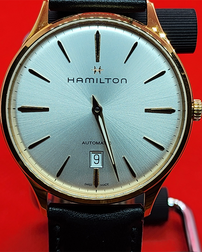 Hamilton Jazzmaster Thinline Gold Auto 40MM 18K Rose Gold Gold Silver Dial (H38545751)