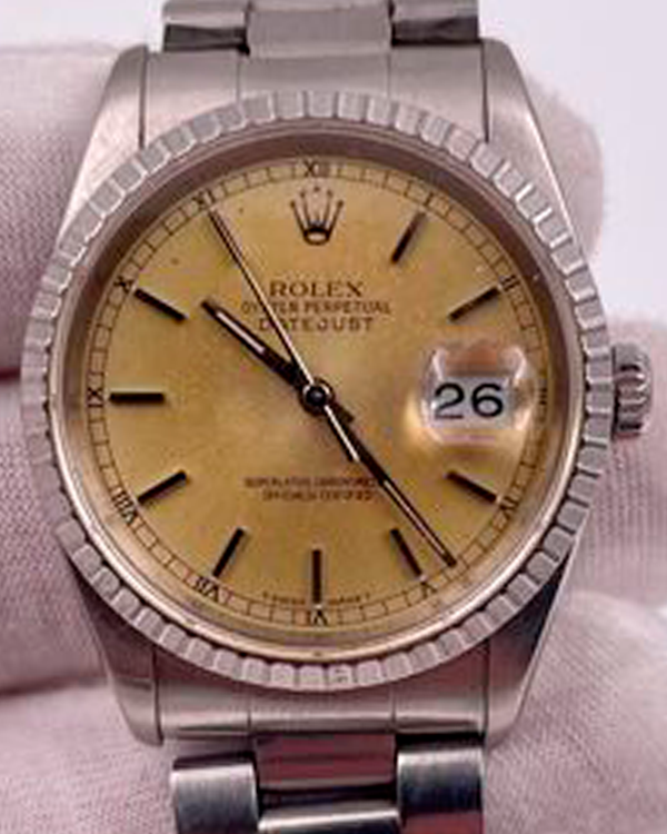 1991 Rolex Datejust 36MM Silver Patina Dial Oyster Bracelet (16220)