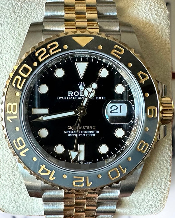 2024 Rolex GMT-Master II 40MM Black Dial Two-Tone Jubilee Bracelet (126713GRNR)