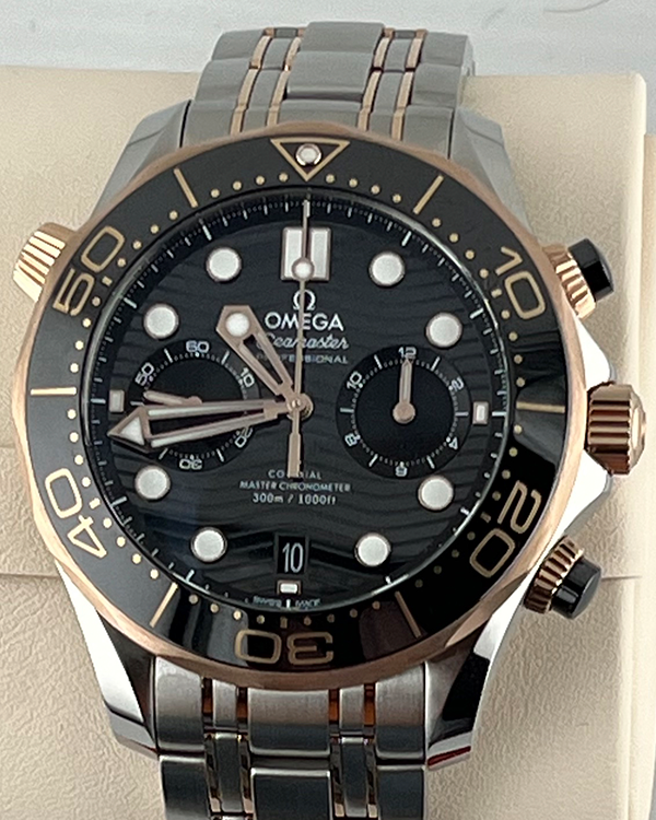 Omega Seamaster Diver 300M 44M Black Dial Two-Tone Bracelet (210.20.44.51.01.001)