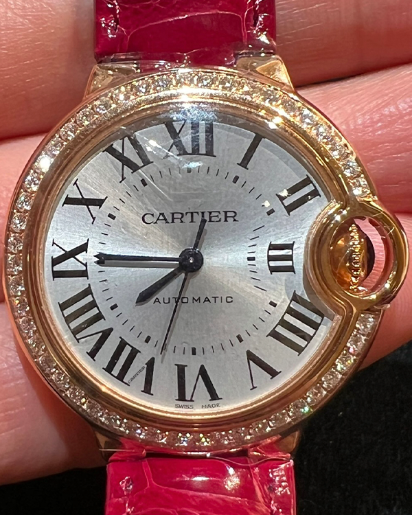 2023 Cartier Ballon Bleu de Cartier 33MM  Silver Dial Leather Strap (WJBB0033)