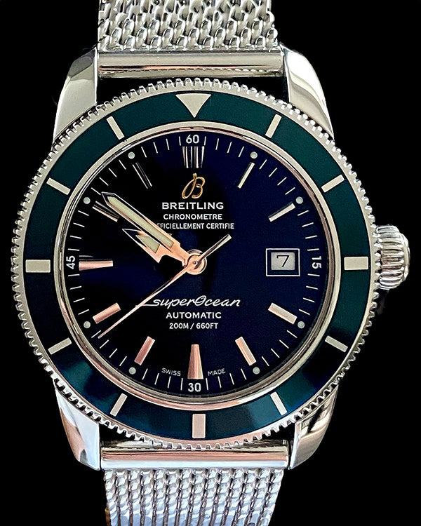 No Reserve - 2012 Breitling Superocean Heritage 42MM Black Dial Steel Bracelet (A1732136/BA61)