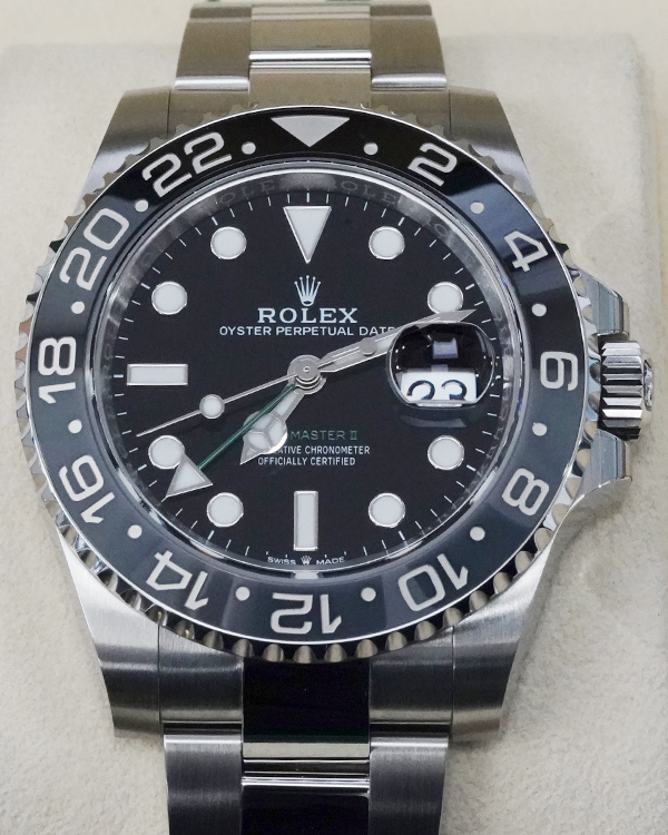 2024 Rolex GMT-Master II "Bruce Wayne" 40MM Black Dial Oyster Bracelet (126710GRNR)