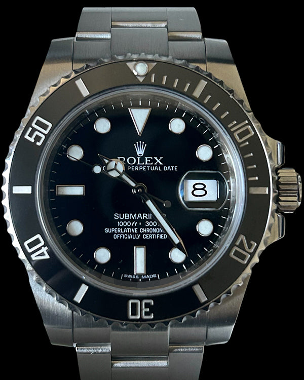 No Reserve - Rolex Submariner Date 40MM Black Dial Oyster Bracelet (116610LN)