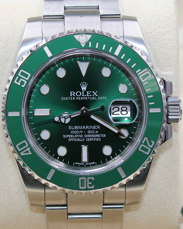 2013 Rolex Submariner Date “Hulk” 40MM Green Dial Oyster Bracelet (116610LV)