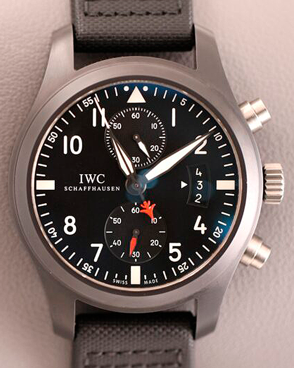 2013 IWC Schaffhausen Pilot Chronograph "Top Gun" 46MM Black Dial Textile Strap (IW388001)