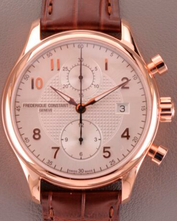 2023 Frederique Constant Runabout Chronograph 42MM White Dial Leather Strap (FC-393RM5B4)