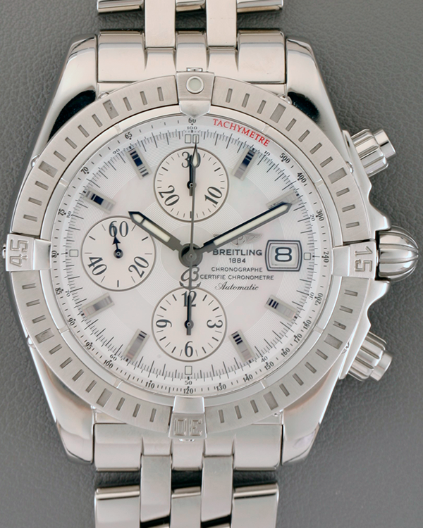 Breitling Chronomat Evolution 44MM Mother-of-Pearl Dial Steel Bracelet (A13356)