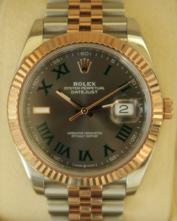 2021 Rolex Datejust 41 Two-Tone Rose Gold and Oystersteel Wimbledon Slate Dial (126331)