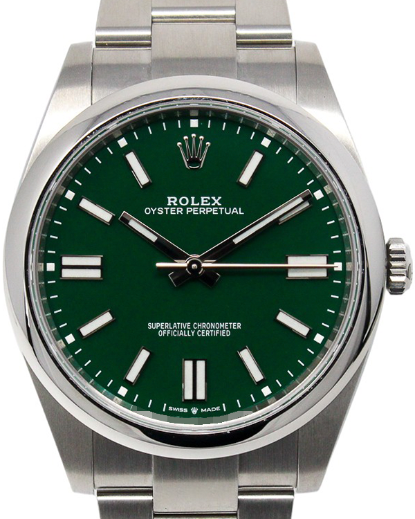 2021 Rolex Oyster Perpetual 41MM Green Dial Oyster Bracelet (124300)