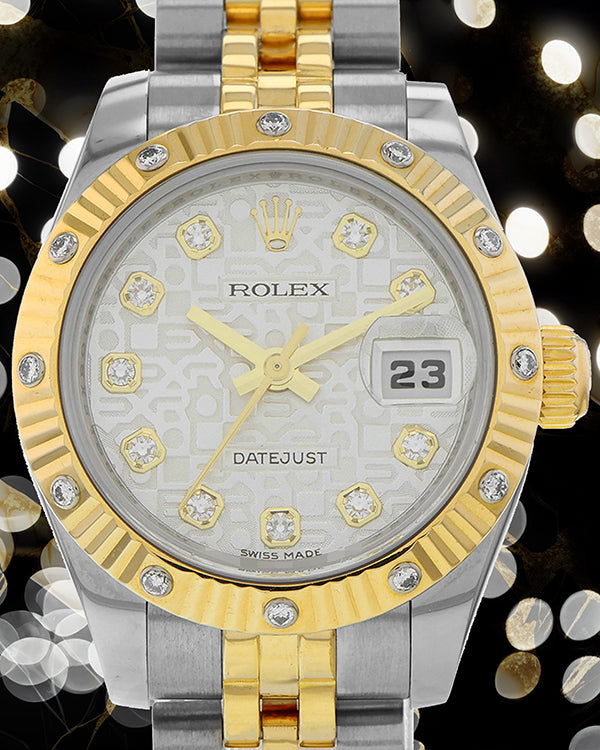 Rolex Lady-Datejust 26MM Silver  "Jubilee Motif" Dial Two-Tone Jubilee Bracelet (179313)