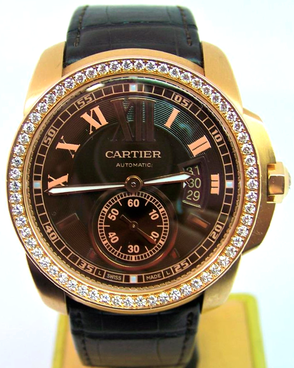 Cartier Calibre de Cartier 42MM Black Dial Leather Strap (3300)