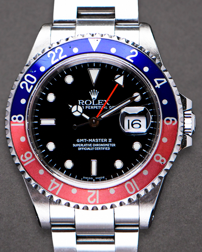 2001 Rolex GMT-Master II "Pepsi" 40MM Black Dial Oyster Bracelet (16710)