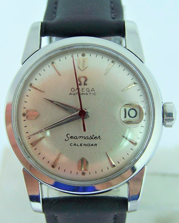 Omega Seamaster Calendar 34.5MM Silver Dial Aftermarket Leather Strap (2849-2)