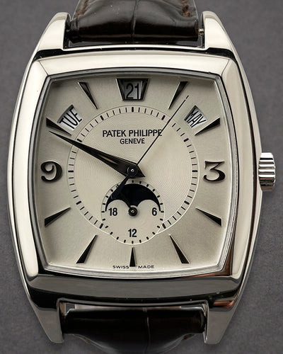 2006 Patek Philippe Gondolo Annual Calendar 51x40.3MM Silver Dial Leather Strap (5135G)