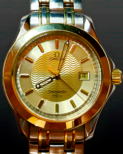 Omega Seamaster 120M Vintage 36MM Quartz Champagne Dial Two-Tone Bracelet (196.1501)