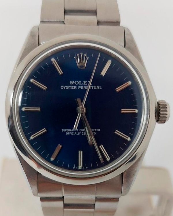 Rolex Oyster Perpetual 34MM Blue Dial Steel Bracelet (1002)