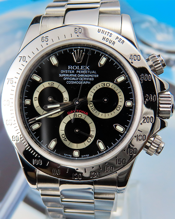 2006 (Z serial) Rolex Cosmograph Daytona 40MM Black Dial Steel Bracelet (116520)