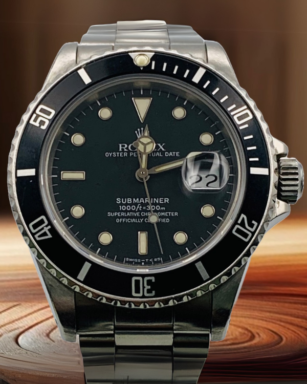 Rolex Submariner Date "Triple Zero" 40MM Black Dial Oyster Bracelet (168000)