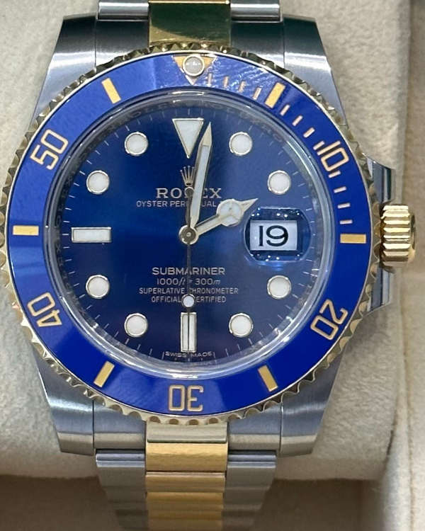 2018 Rolex Submariner Date 40MM Yellow Gold Oystersteel Blue Dial (116613LB)