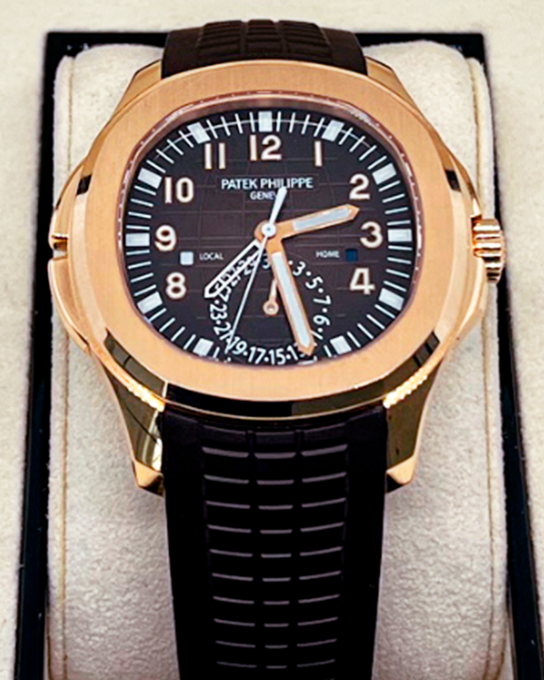 2018 Patek Philippe Aquanaut Travel Time Rose Gold Brown Dial (5164R-001)