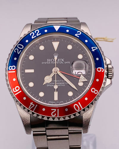 Rolex GMT-Master "Pepsi" 40MM Black Dial Oyster Bracelet (16700)