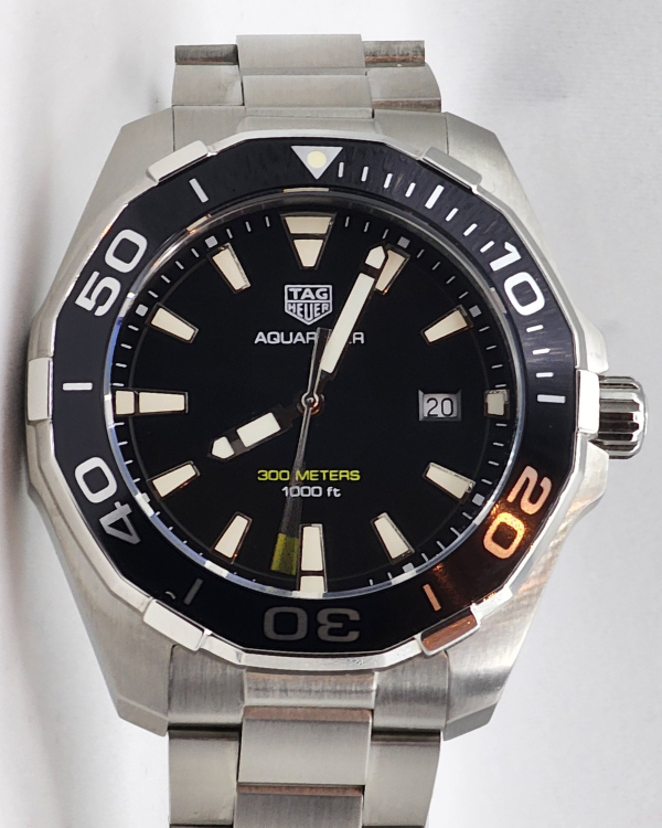 TAG Heuer Aquaracer 43MM Quartz Black Dial Steel Bracelet (WAY101A.BA0927)