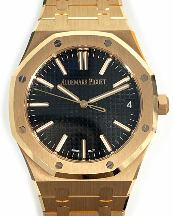 2023 Audemars Piguet Royal Oak 41MM Black Dial Rose Gold Bracelet  (15510OR.OO.1320OR.04)