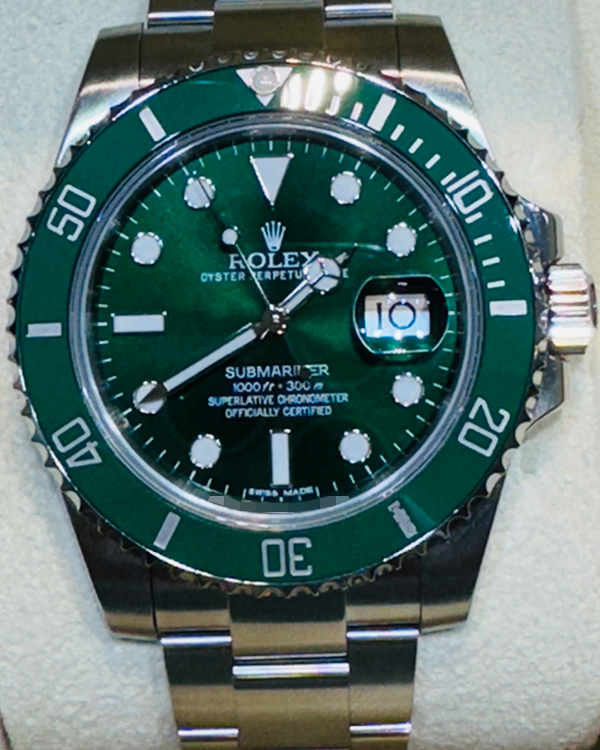 2014 Rolex Submariner Date "Hulk" 40MM Green Dial Steel Bracelet (116610LV)