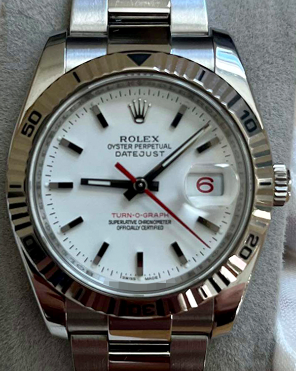 Rolex Datejust Turn-O-Graph "Thunderbird" 36MM White Dial Oyster Bracelet (116264)