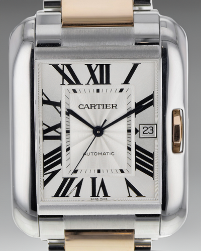 Cartier Tank Anglaise 36MM Silver Dial Two-Tone Bracelet (W5310006 3507)